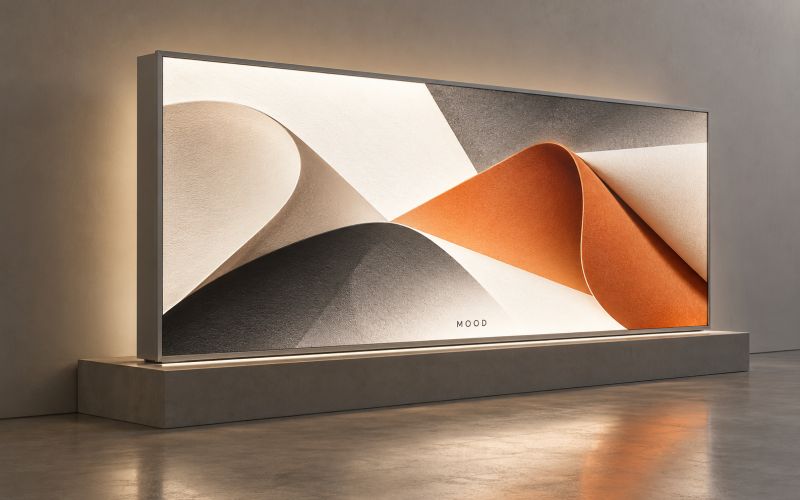 Alüminyum kasalı, yüzeyi eşit aydınlanan kumaş gergi lightbox pano
