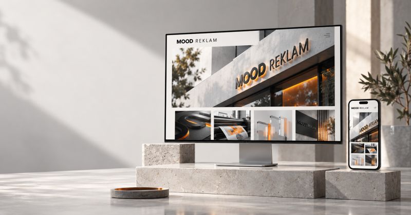 Masaüstü ekranda ve telefonda açık duran Mood Reklam web sitesi tasarımı